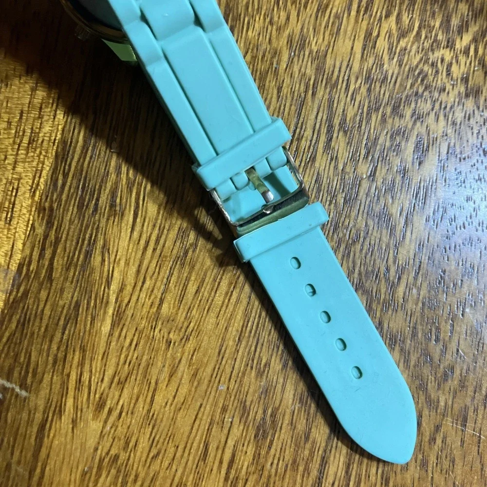 Geneva Platinum Women's Watch - Mint Green Silicone Strap - Needs Battery